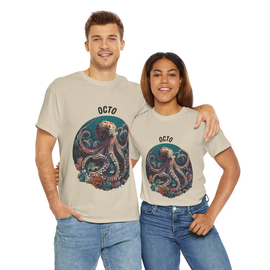 Octopus T-Shirt | Eco-Friendly Ocean Shirt | Marine Life Graphic Tee | Sea Lover Gift | Reef Conservation Clothing